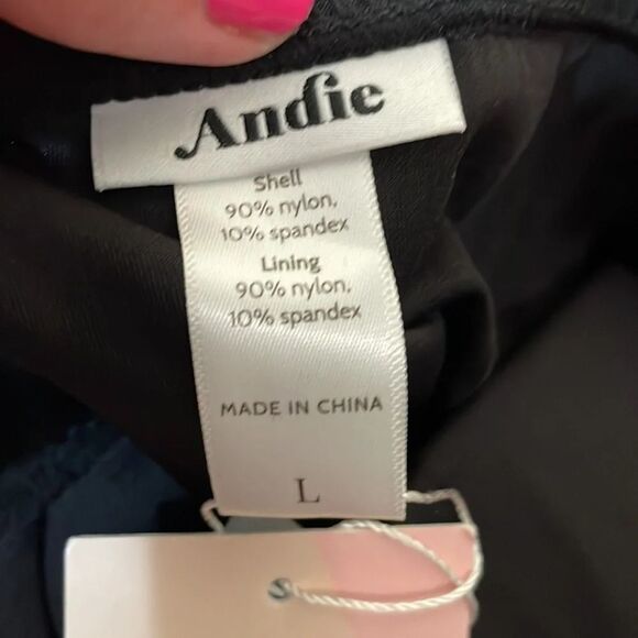 Andie Bikini Set Valencia Top Bikini Bottom Rib Black size Large NWT - Picture 12 of 14